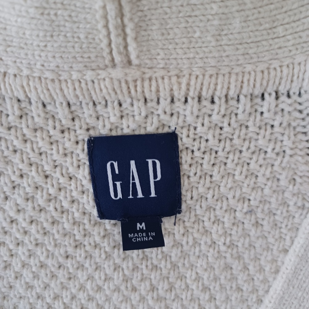 Gap Boyfriend Cardigan Sweater Women XS Cream Cable Knit Classic Academia Ivy - Picture 3 of 7
